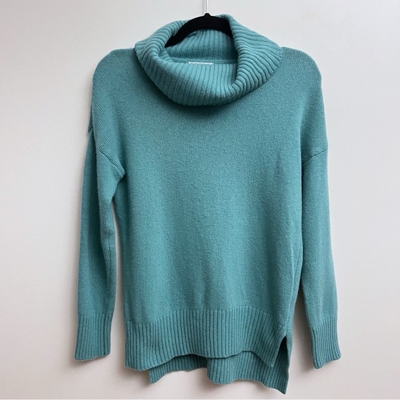 Bartolini Women’s Small Teal Cashmere Wool Blend Cowl Neck Popover Sweater - Picture 2 of 7